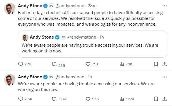 spokes person Andy Stone Tweets